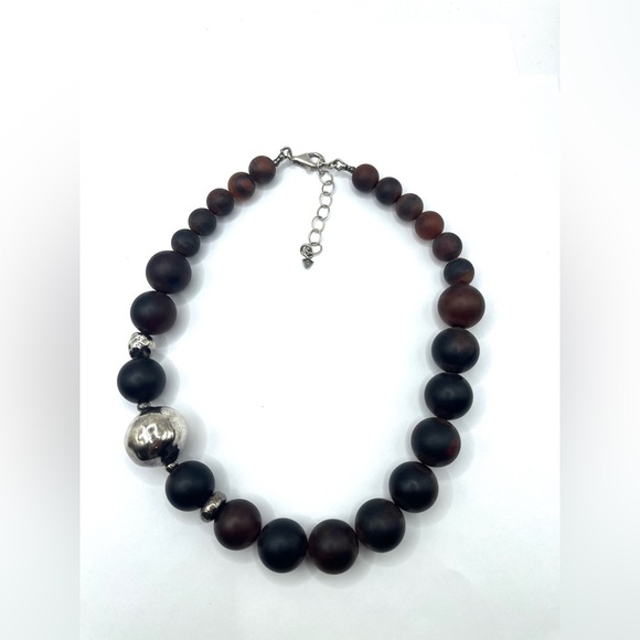 Bold Silpada 925 Sterling Silver & Brown Red Agate  Beads Necklace Chunky - Picture 9 of 9